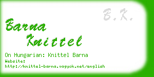 barna knittel business card